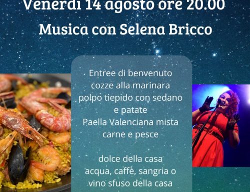 MENU’ PROPOSTO PER VENERDI’ 14 AGOSTO MENU’ PAELLA E SANGRIA E MUSICA LIVE!!